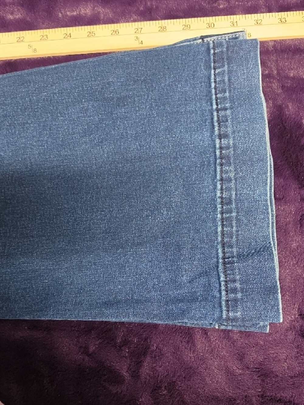 High-Rise Flare Jeans in Dark Blue - Women's Button-Fly Sz 36 - Picture 9 of 10
